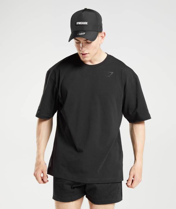 Panske Tricka Gymshark Power Čierne | CZ4901627